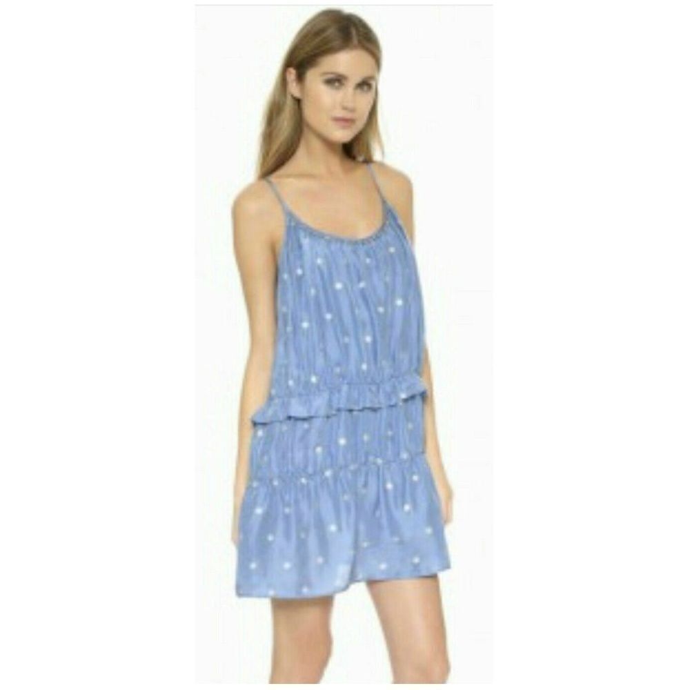 St.Roche 100% Silk Tiered Spaghetti Straps Dress S‎
